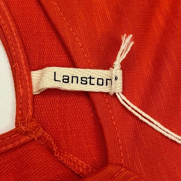 Lanston Sleeveless V Neck Drop Waist Mini Dress Womens XS Orange - Picture 6 of 14